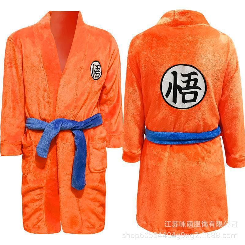 Winter Sun Wukong flannel pajamas men's home wear nightgown bathrobe Amazon wish Dragon Ball cosplay