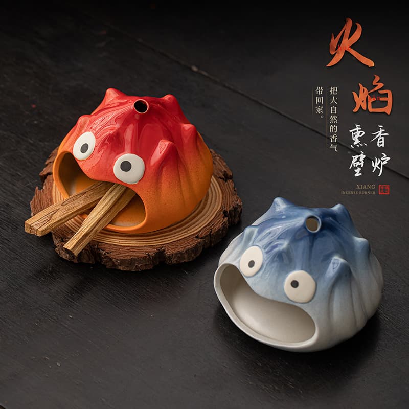 Flame incense fireplace cedar sage lavender incense burner Peruvian sacred wood cute cartoon ceramic incense burner