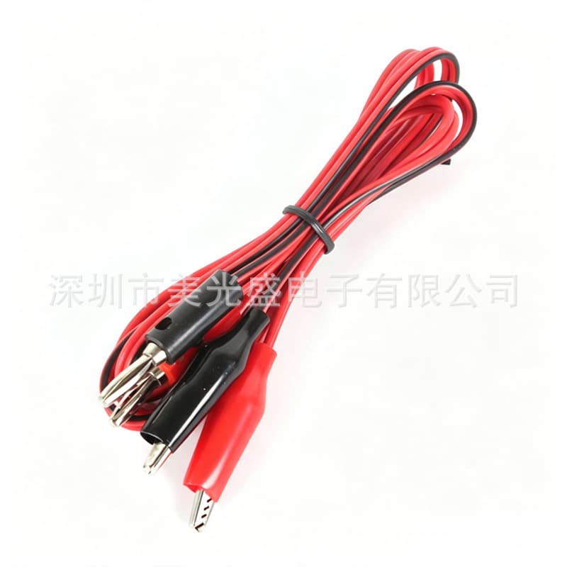Banana Plug to Alligator Clip Wire Power Test Lead Red Black 2 Plugs to 2 Clips Cable Length 1m