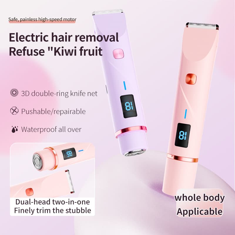 Women's Electric Shaver, Rechargeable Trimmer, 2-in-1 Body and Facial Hair Removal Device, Painless Trimming for Bikini Area