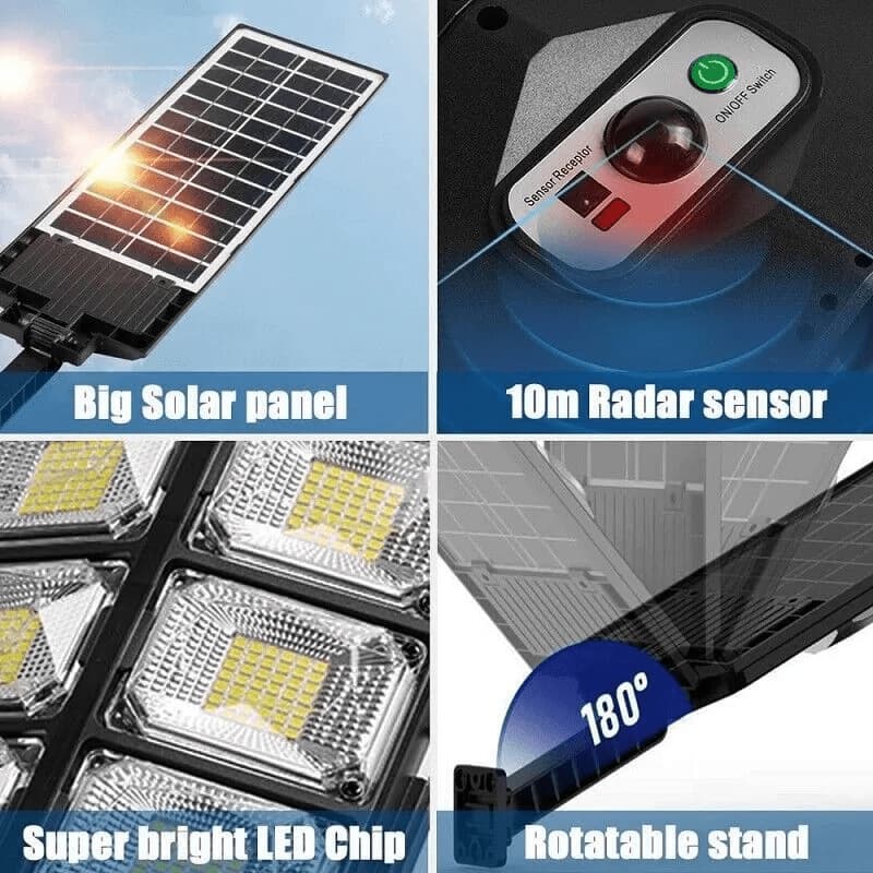 2026 New Cross-Border Dropshipping 504 LED High-Power Solar Street Light 6500K LEDDuskto