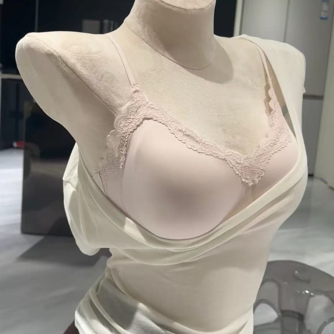 Ujiaping replacement soufflé spaghetti straps seamless lace cool vest summer suspenders push-up bra underwear for women