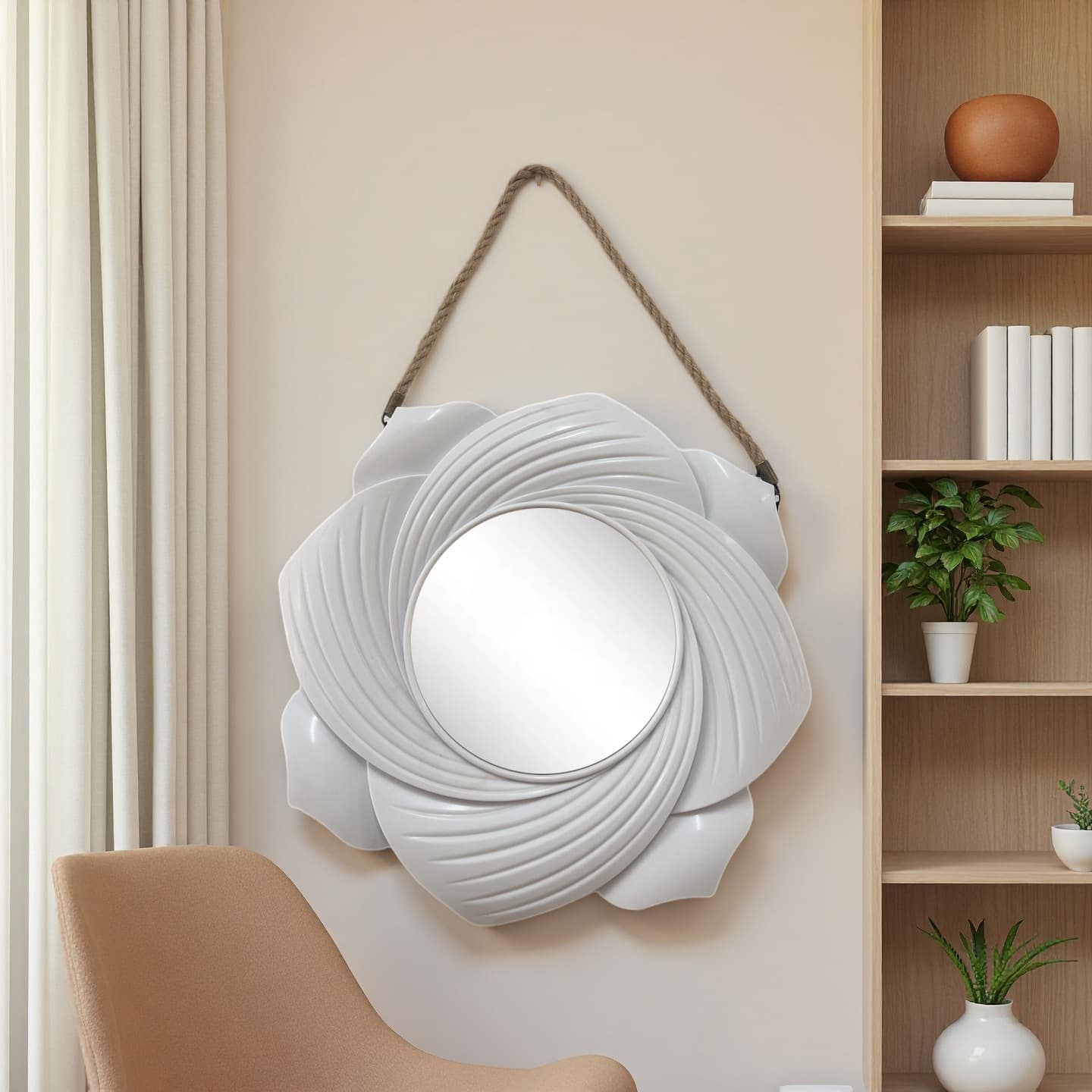 Rope Hanging Mirror for Entryway Bedroom Homestay Wall, Creative Wall Decorative Mirror for Cross-border Wholesale