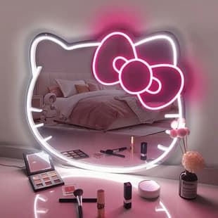 Hello Kitty Neon Sign Personalized Neon Mirror Makeup Mirror with LED Light Sign Mirror