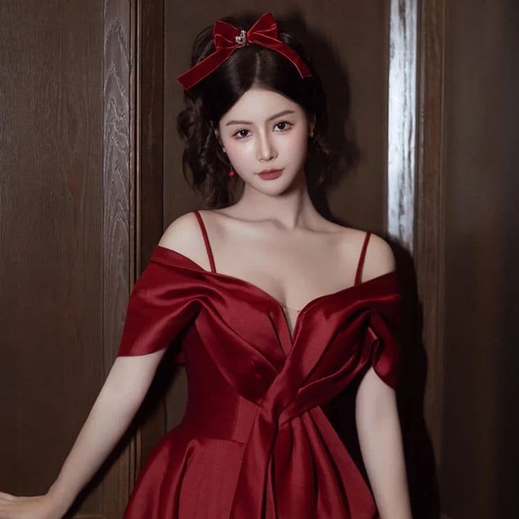 Pregnant women's bow tie suspender toasting dress 2026 summer new bride returns home to cover her belly, engagement fat mm dress