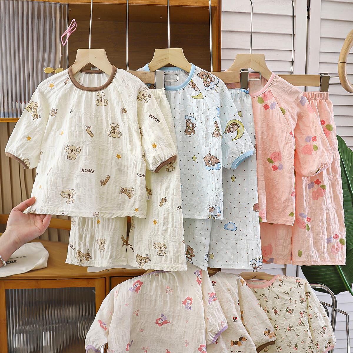 Children's Pajama Set Summer Thin Girl Baby Cute Homewear Short Sleeve Shorts Princess Style Air Conditioning Wear Summer