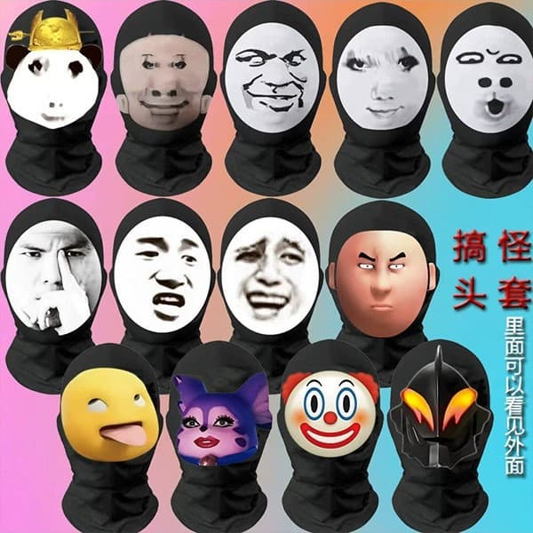 Big Head Dragon Pattern Milk Dragon Hump Daliya Abstract Mask Funny Fat Cat Clown Oh Ho Prank Headgear Gag