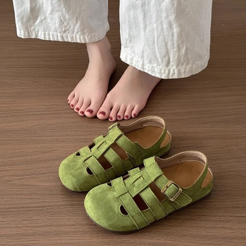 Thick Sole Inner Height Increase Birkenstock Sandals for Women Summer Outdoor 2026 New Style, Hollow Toe Breathable Roman Sandals to Pair with Dresses