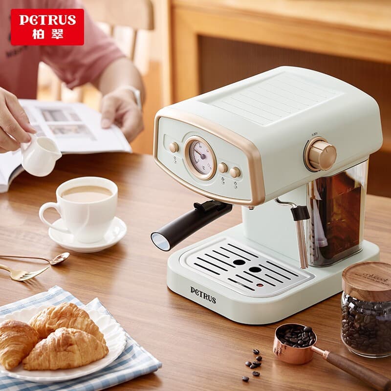 Petrus PE2190 Coffee Machine Home Use Full Semi-Automatic Italian Commercial Steam Milk Frother for Milk Tea Shops