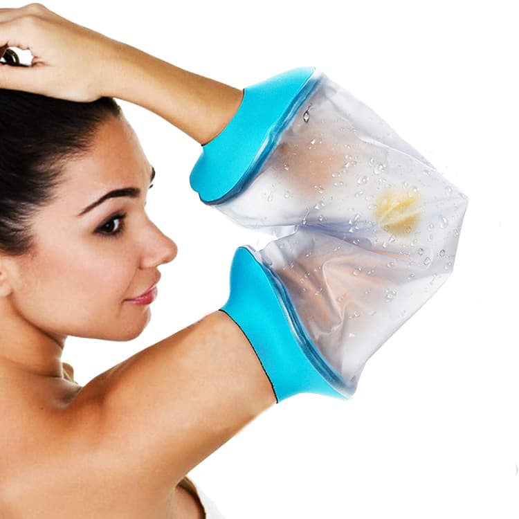 Post-operative shower protective cover for adult hand and foot fractures, foot injuries, scalds, burns, and waterproof bathing protection.