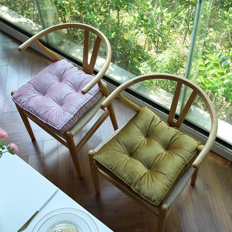 Cross-border Nordic simple seat cushion solid color stool cushion office sedentary fart cushion home balcony restaurant tied rope chair cushion