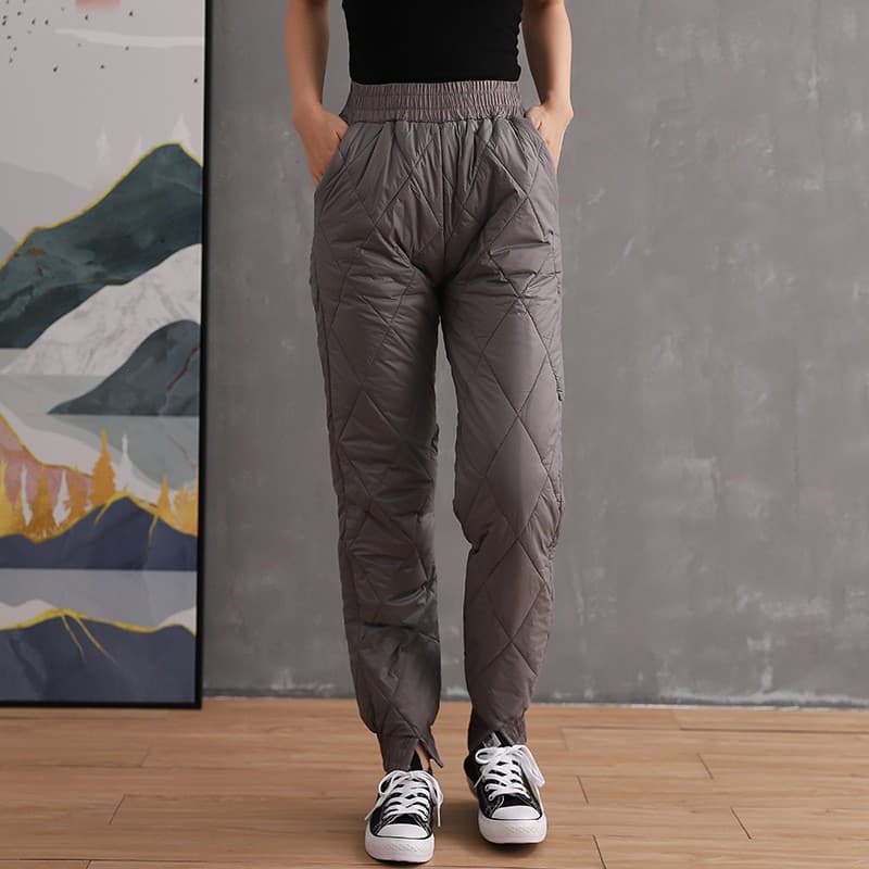 Down Cotton Pants for Women's Outer Wear 2022 Winter New Thickened Warm Pants Slimming Look Leggings High Waist Loose Casual Pants