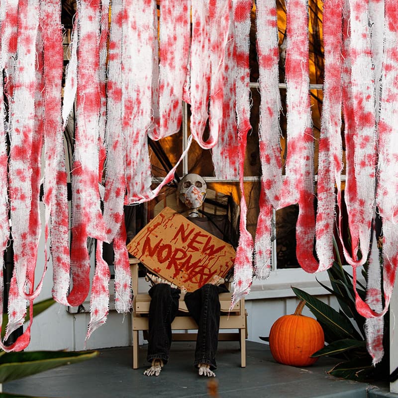 Halloween Decoration Blood Cloth Strips Blood Bandage Warning Tape Barrier Tape Caution Tape Gauze Scene Setup Horror Props