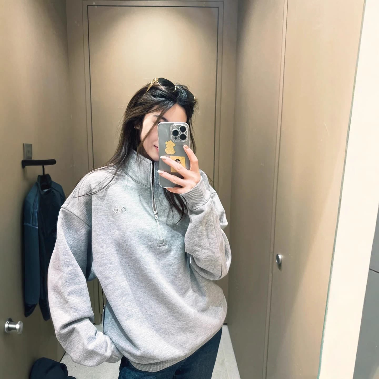 In Stock AL Chunqiu Aluo Half-Zip Workout Sports Stand Collar Sweatshirt Loose Slimming High-Quality Sweatshirt