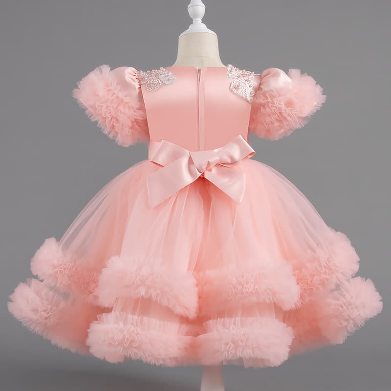 Girls Princess Dress Summer Children's Dreamy Tutu Dress Birthday Party Dress Mesh Tulle Dress Baby First Birthday Party Dress