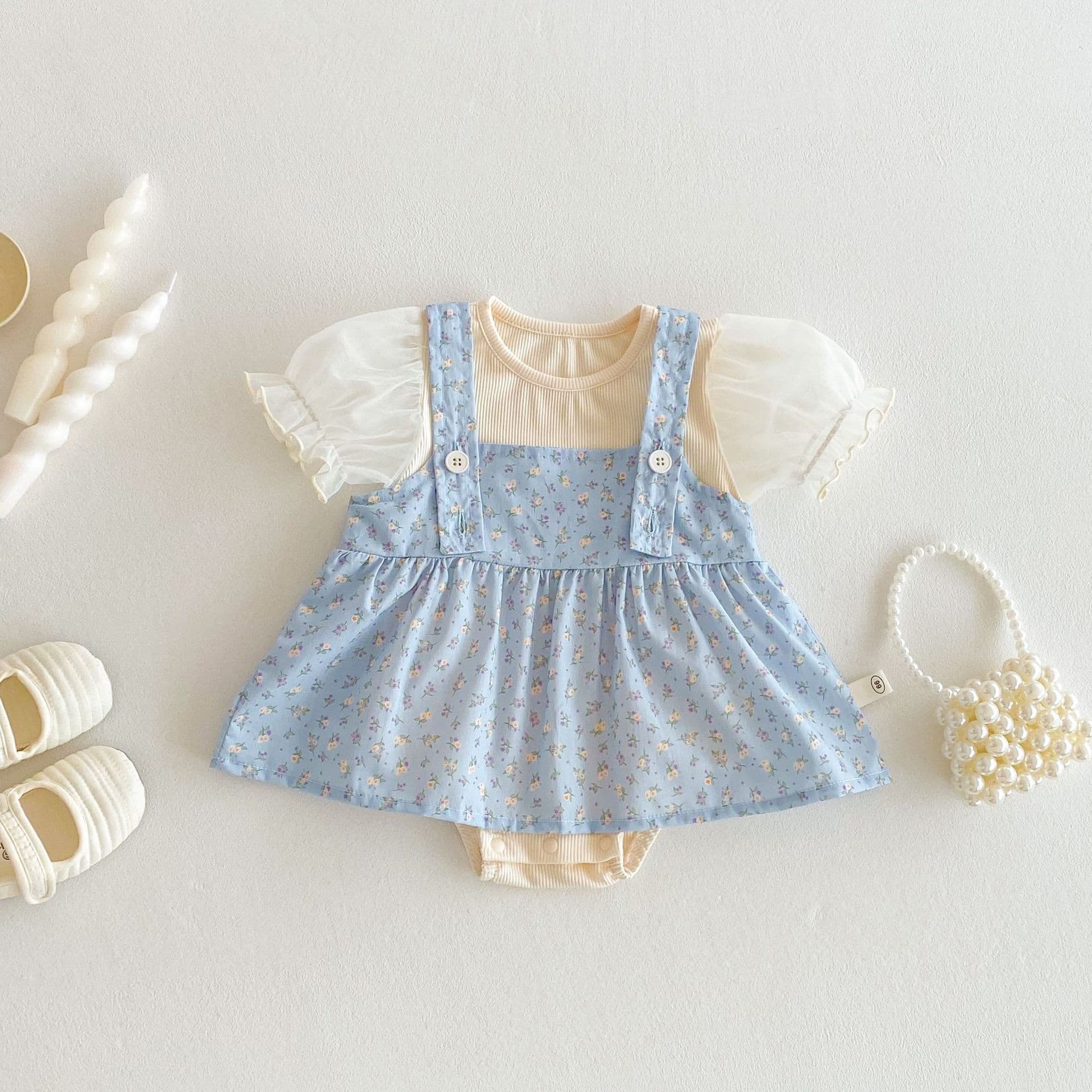 Girls floral skirt, fashionable baby girl new princess skirt suit 0-2 years old infant solid color floral skirt