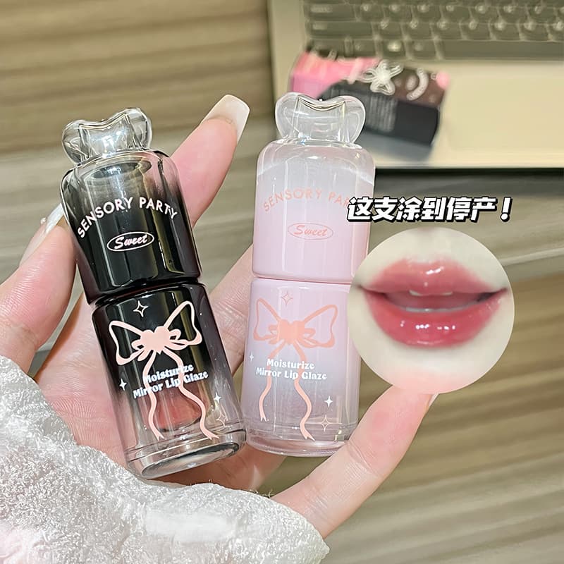 Sensual Party Butterfly Honey Mirror Lip Glaze cross-border is not easy to stick to the cup, moist and easy to color plump lips water gloss lip gloss