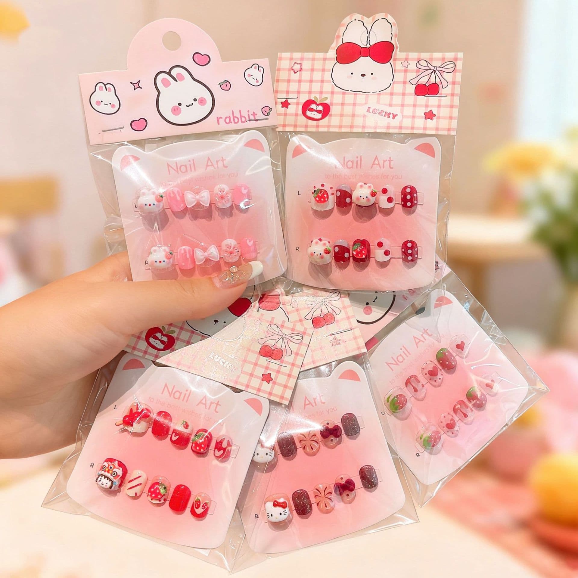 Children's DIY Wearable Nail Art Stickers, Removable Nail Wraps, Paper Nail Tips for Girls, Dress-Up Manicure Kit