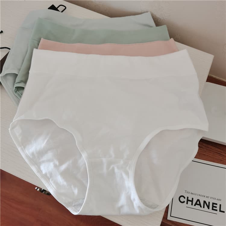Foreign trade export women's solid color cotton high waist underwear large size fat belly tightening live broadcast supply one piece drop shipping wholesale