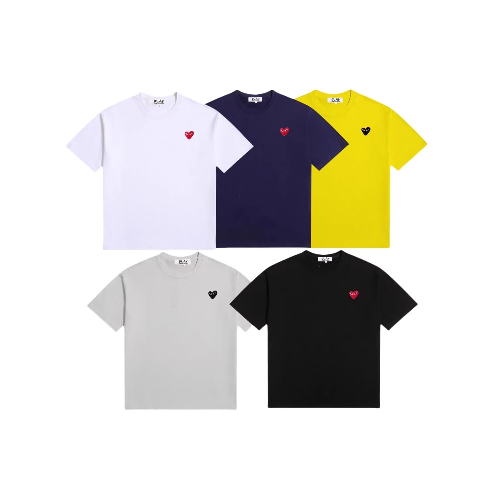 PLAY trendy brand cross-border spring and summer new Japanese pure cotton T-shirt men's bottoming shirt love round neck short-sleeved embroidered T-shirt