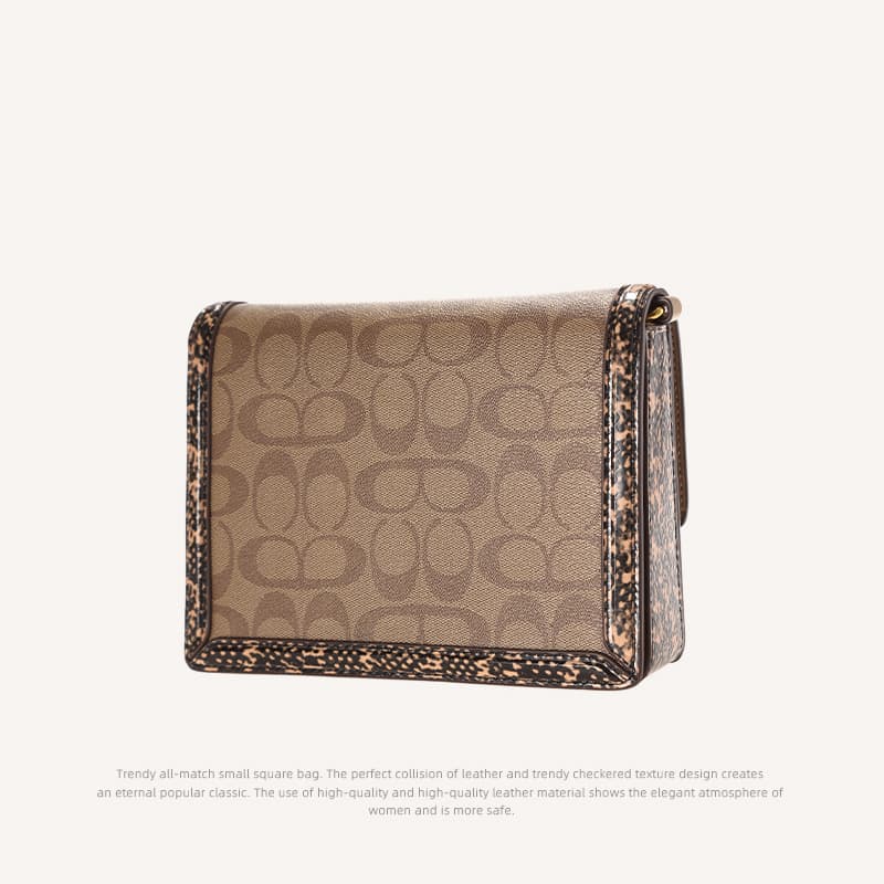 Custom Letter Shoulder Bag, Pattern Printed Vintage Crossbody Bag for Women, Small Square Handbag with Wide Strap
