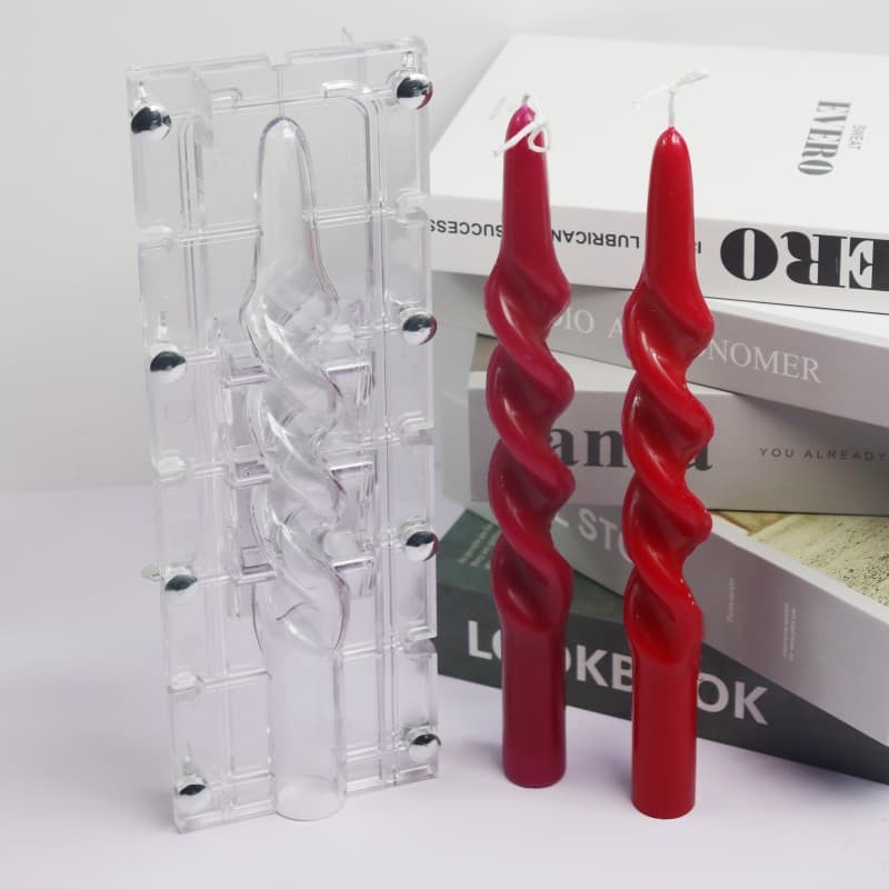 Xiongwei Twisted Rod Wax Two-Part Mold PC Candle Mold DIY Candle Mold Easy Demolding High Gloss Candle Mold