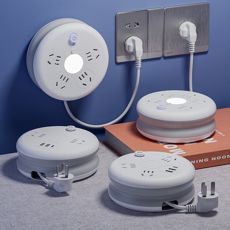 Manufacturer Socket Panel Long Retractable Extension Cord Multi-Function USB Power Strip Multi-Outlet Storage Extension Board