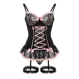 Guifei Lingerie Lace See-Through Hot Maid Cosplay Costume Sexy Easy-Off Flirting Sleepwear Date Night Outfit
