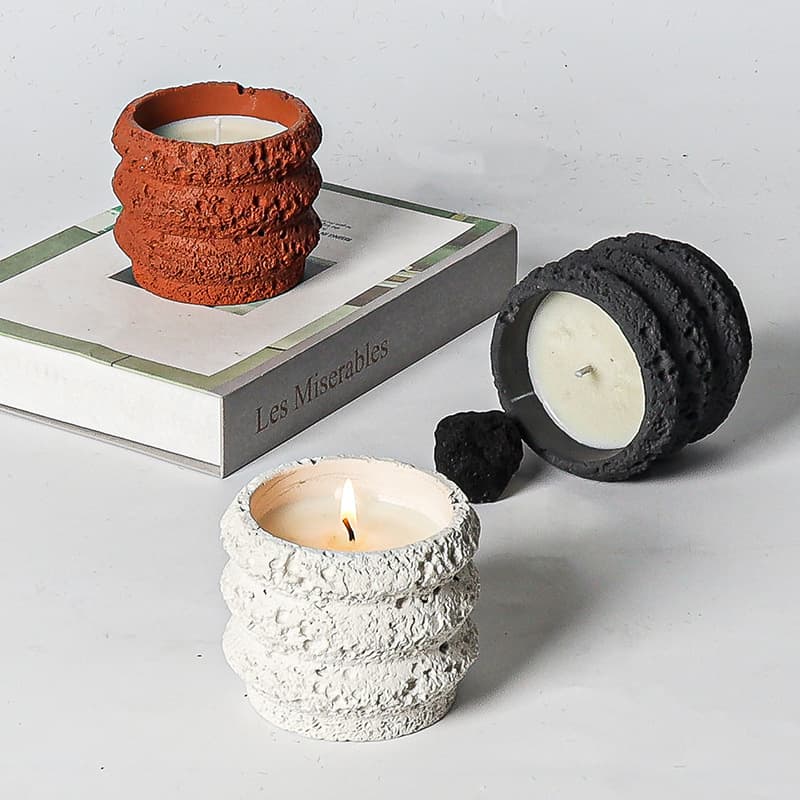 Cement Aromatherapy Candle Cup Cross-Border Nordic Minimalist DIY Wax Pouring Empty Cup Container Home Decoration Supports Logo Printing
