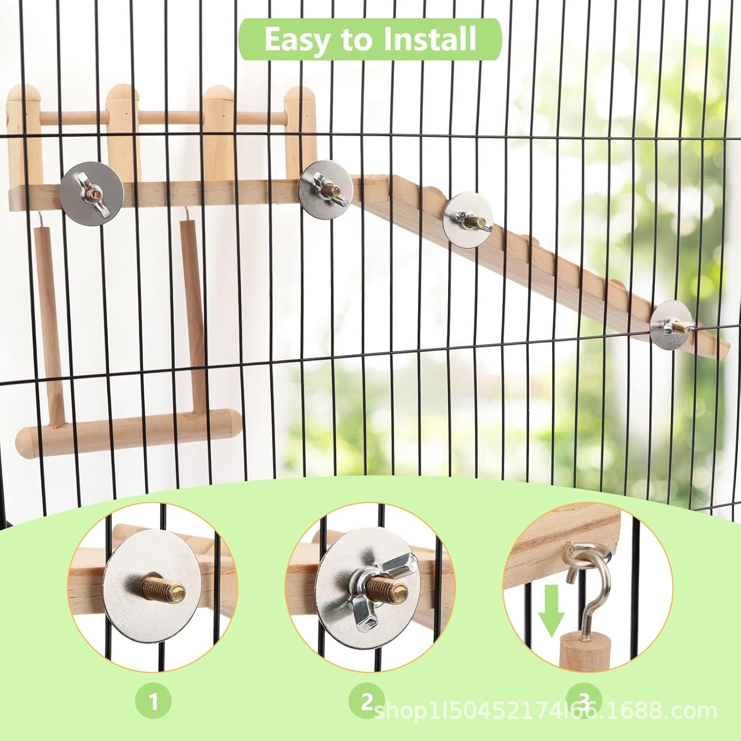 Parrot Pedal Climbing Ladder Perch Stairs Swing Bird Perching Platform Hamster Climbing Frame Pet Jump Board Wooden Ladder