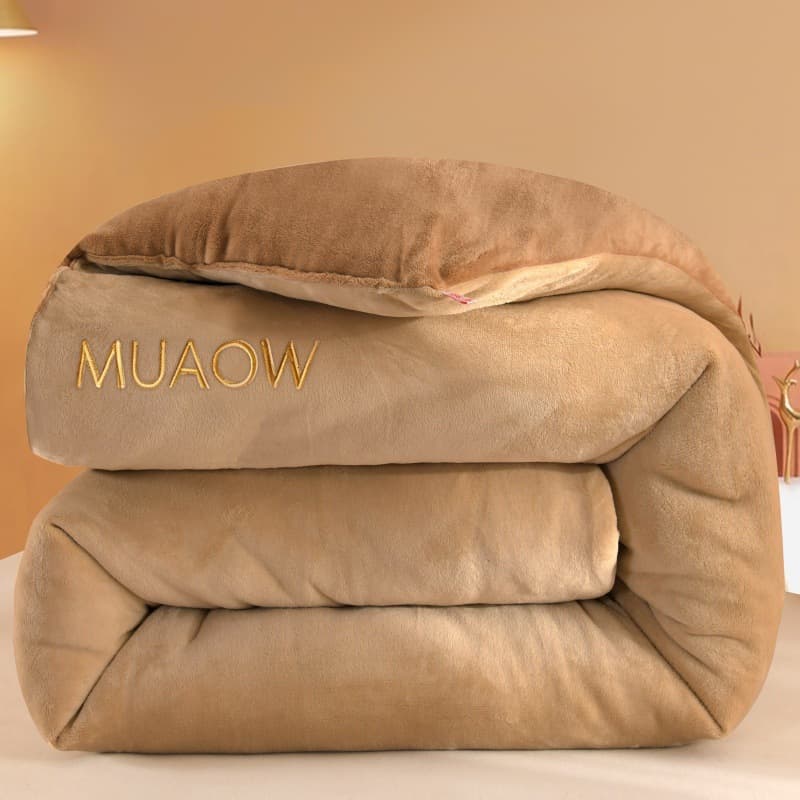 Milk Fleece Winter Quilt Thickened Warm Cotton Quilt, Dormitory Single Duvet Core Heat-Accumulating Lamb Fleece Winter Quilt