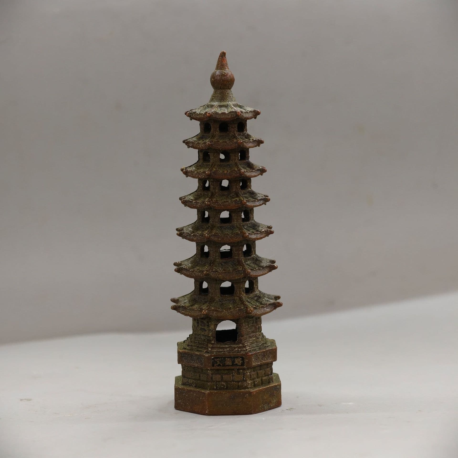 Century Copper Craftsman Antique Mini Wenchang Tower Zinc Alloy Vintage Craft Ornament Old-Style Antique
