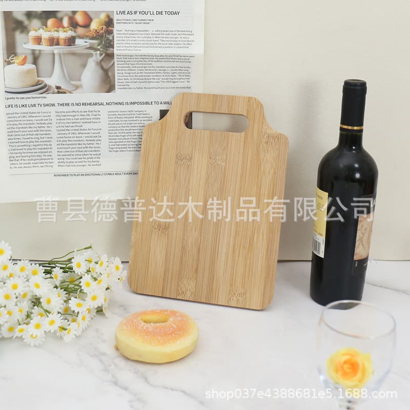 Cross-Border Wooden Cutting Board for Home Kitchen, Uv Laser Engraved Commemorative Bread Board, Double-Sided Usable Tray