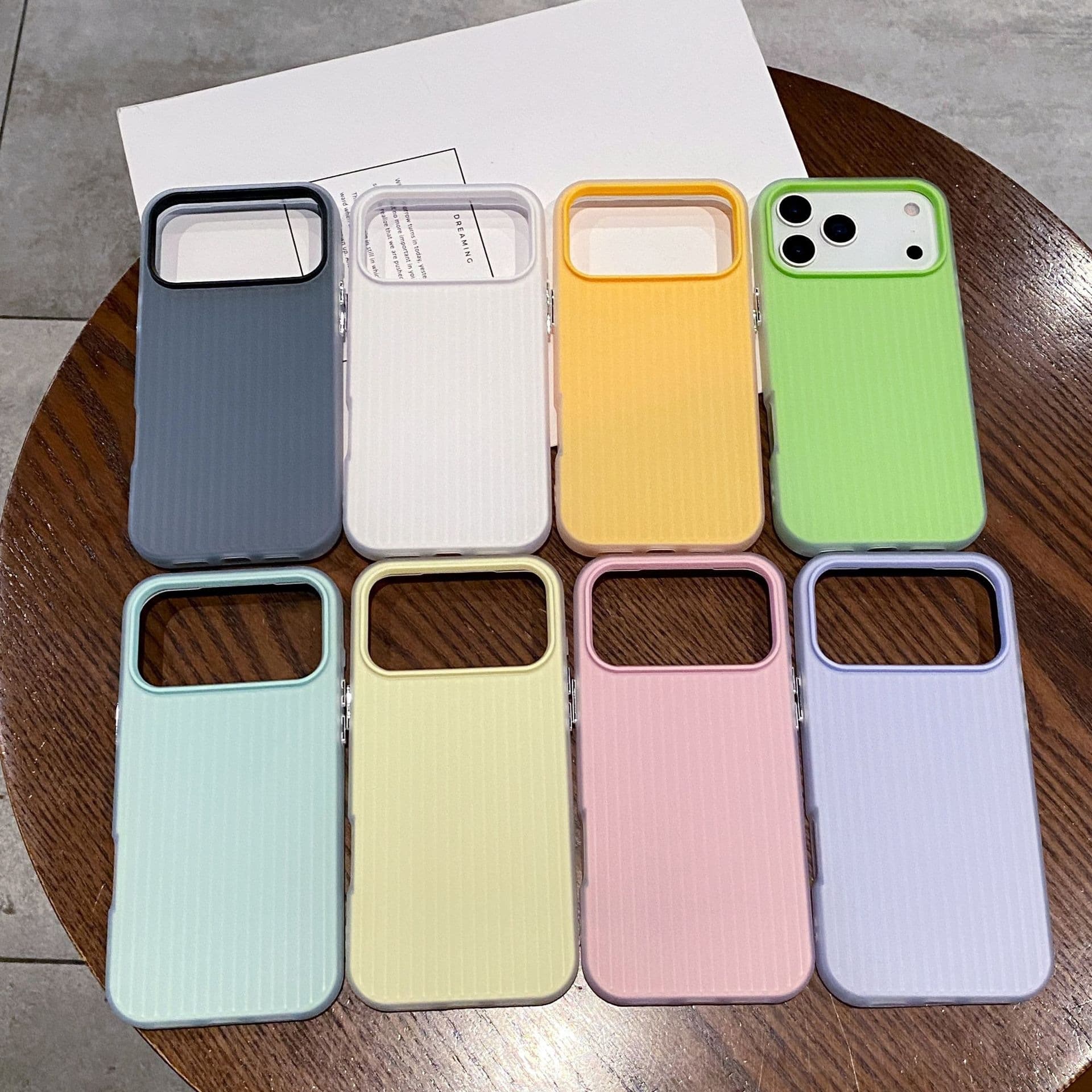 Anti-Slip Corrugated Texture 10-in-1 Candy Color Phone Case for Apple 17, iPhone 11 Electroplated Button Protective Cover