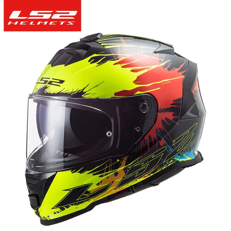 LS2 Helmet Men's Motorcycle Dual Lens Karting Full Face Helmet Women's Anti-Fog All-Season 3C Certified FF800
