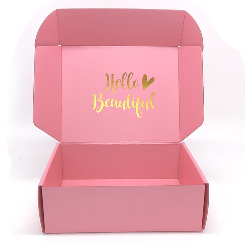 Double-sided printing pink airplane box, hairpin jewelry gift box, custom-made logo extra hard color airplane box