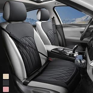 Front Car Seat Cover Leather Universal Side-less Car Seat Protector Seat Belt Shoulder Pad Car Organizer