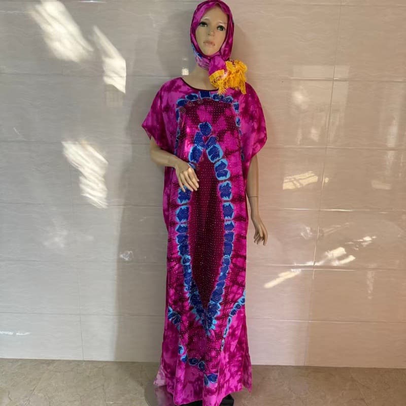 Ah8828 # New Style Rayon Double-Sided Printed Tassel Headscarf One-Piece Collar Plus-Size Women's Robe Wholesale