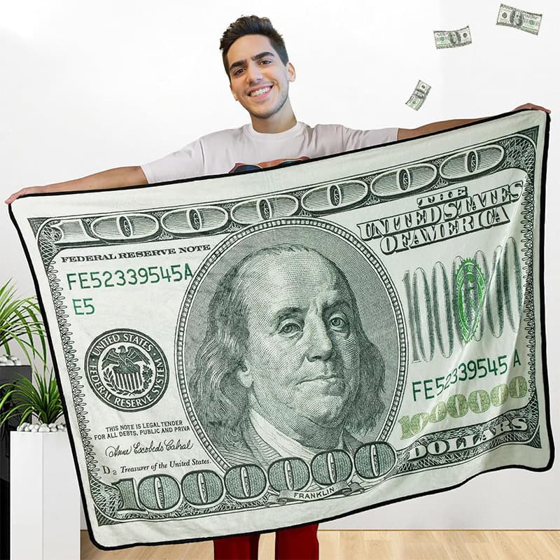 Flash Mat Million Dollar Nap Blanket Office Air Conditioning Throw Creative Novelty Money Print Lap Blanket