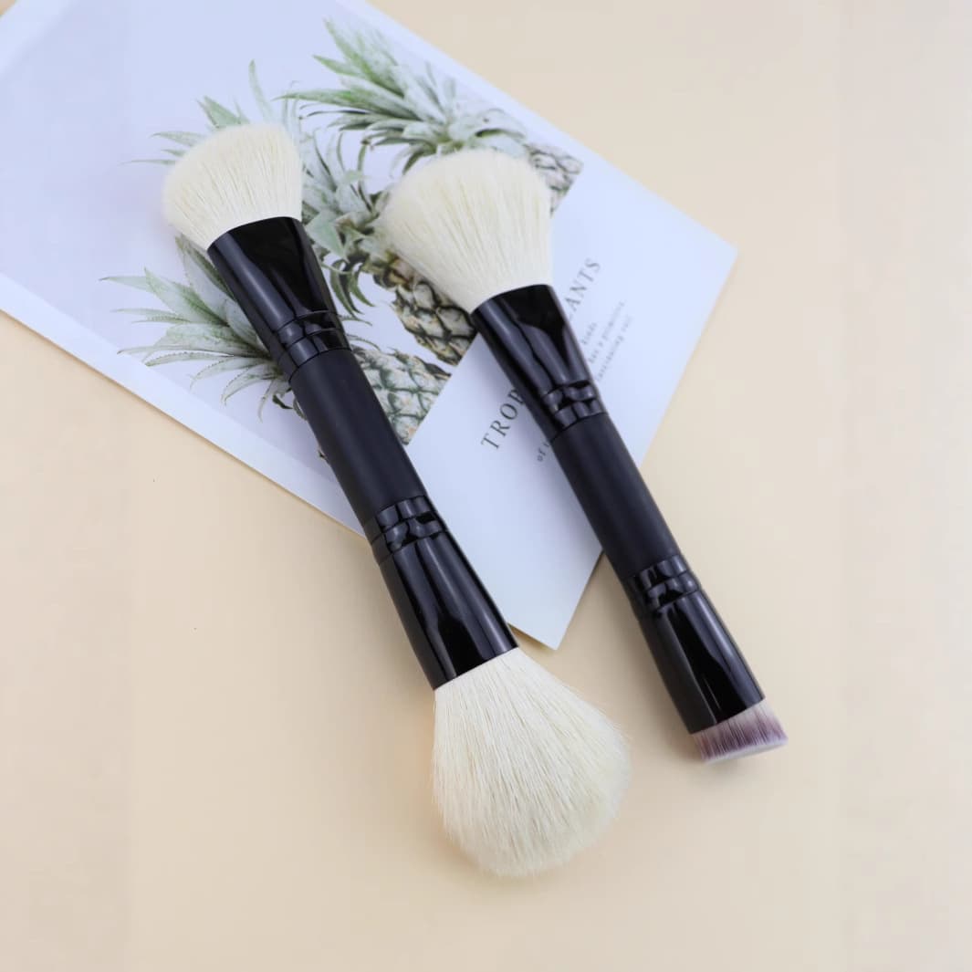 Cross-border popular double-ended brush, high-end wool animal hair powder brush, contour brush, blush brush, foundation brush, makeup brush