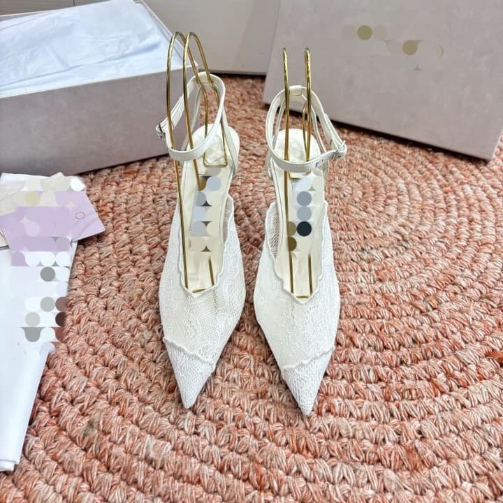 2026 New Custom Lace Pointed Toe Sexy Luxury Women's Stitched Fashion Ethereal High Heels