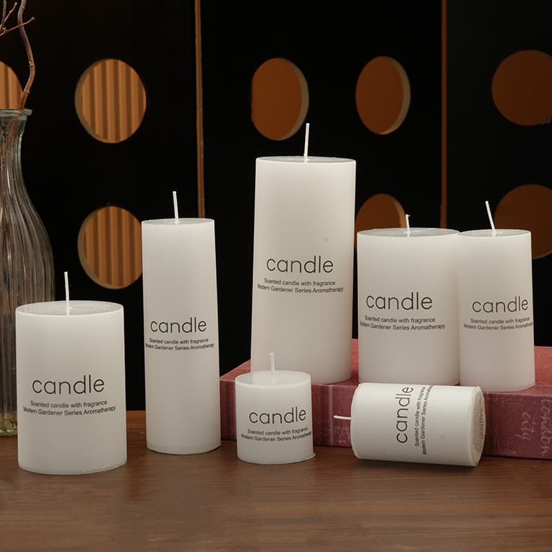 European Ivory White Cylinder Candle Classic Romantic Pillar Candle for Weddings Hotels Cross-Border Supply Scented Candle