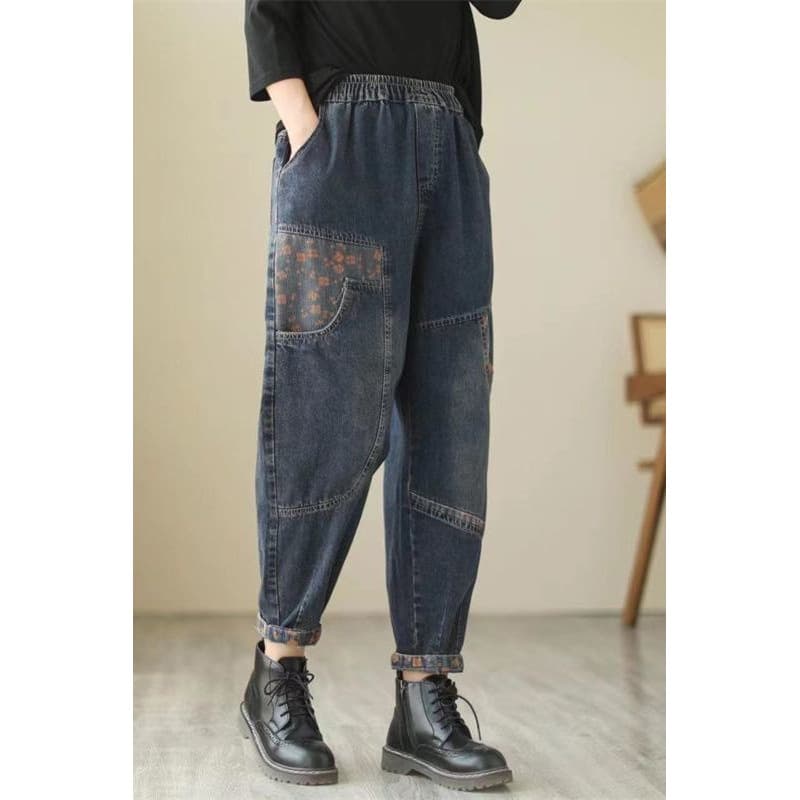 2025 Spring/Autumn Style Plus Size Jeans for Women, Loose Fit, Slimming, Wide Leg, Versatile Harem Pants