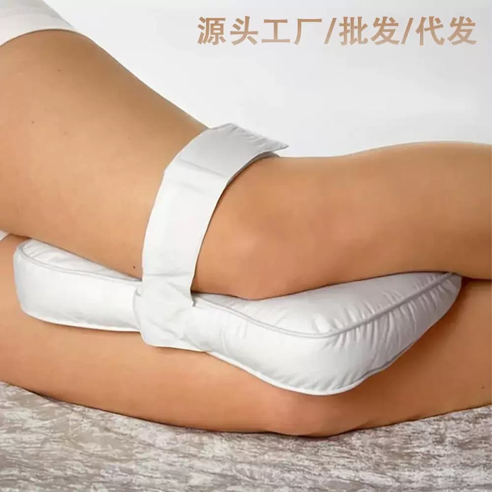 Side Sleeping Leg Pillow with Strap, Knee Protection & Pressure Relief Memory Foam Pillow, Pregnant Women Lumbar Support & Leg Cushion for Sleep