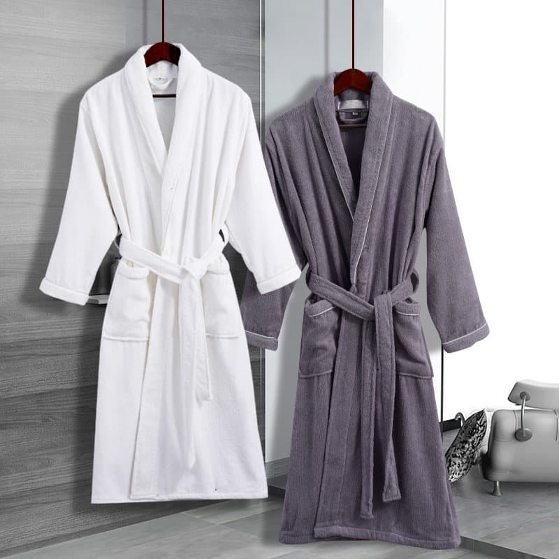 Xinjiang long-staple cotton bathrobe cotton absorbent men's hotel bathing and swimming towel material couple's bathrobe for women F^