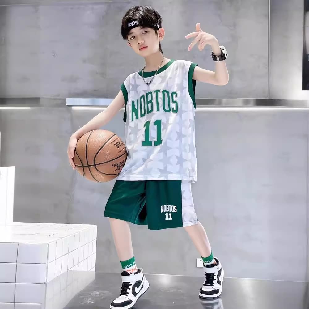 Boys' Summer Suit Set New Big Kids Quick-Dry Sleeveless Vest Sport Jersey Boys Summer Basketball Wear Trendy