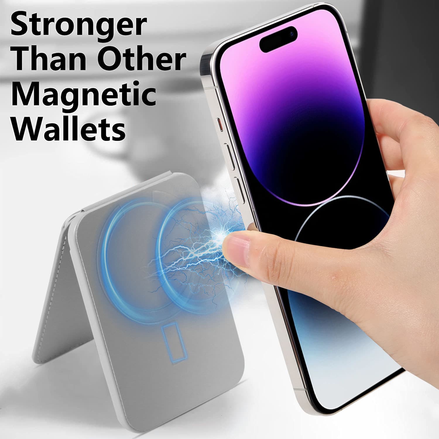 Compatible Magsafe Leather Wallet Card Holder Card Case iPhone Phone Stand Magnetic Card Holder