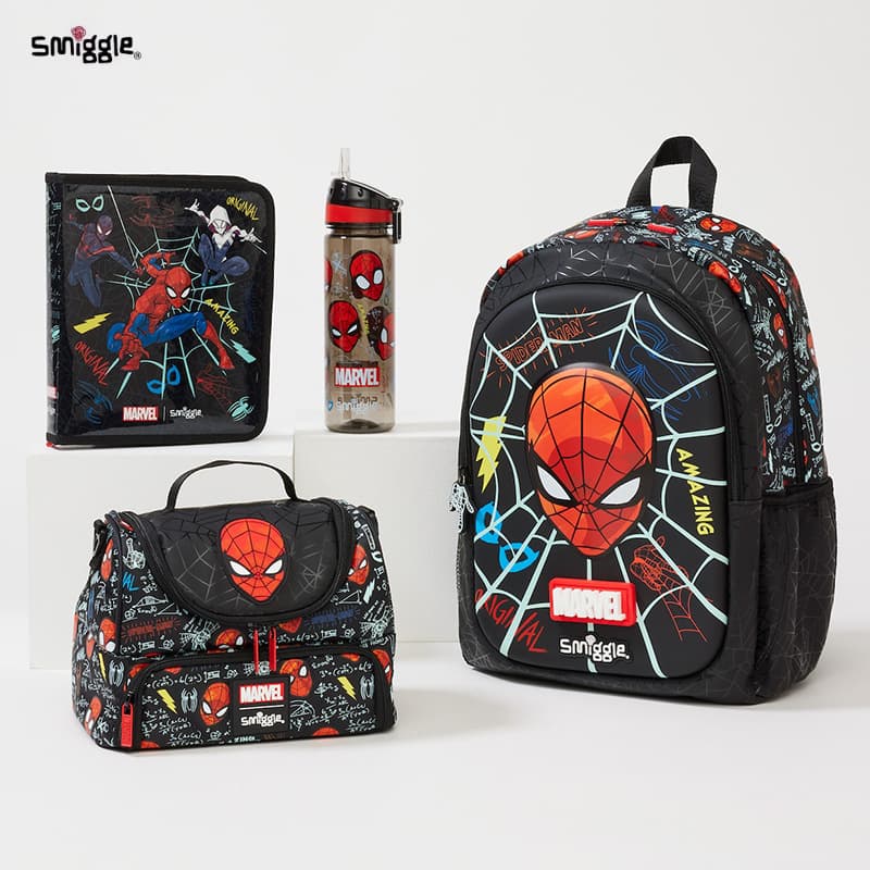 Australian Smiggle School Backpack Large Capacity Lightweight Double Shoulder Bag Lunch Bag Stationery Set for School Opening