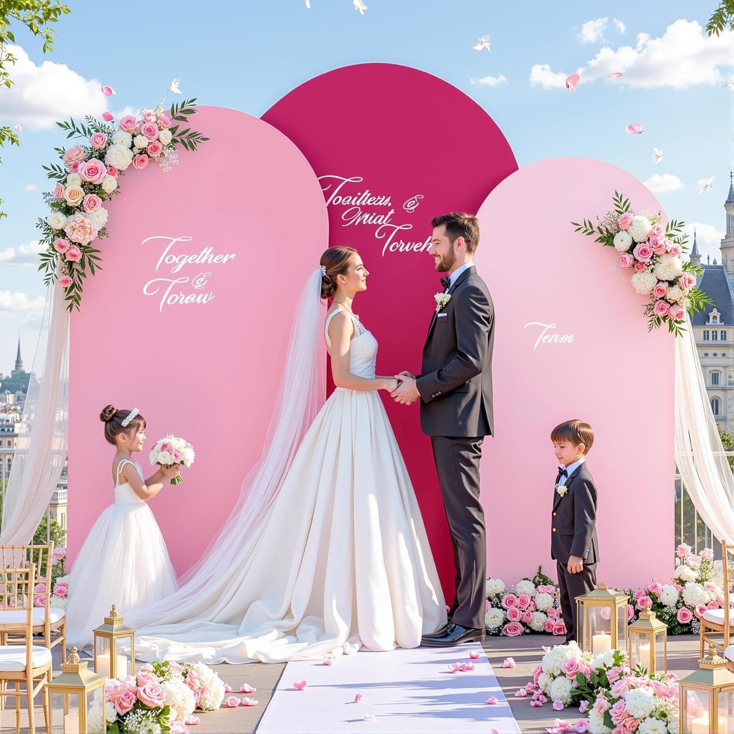 Digital Heat Transfer Cross-border Amazon Wedding Arch Cloth Cover Birthday Party Background Set Wedding Backdrop Cover