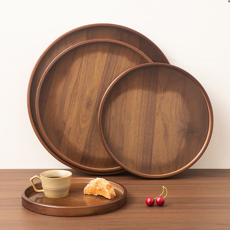 Japanese-style household tea tray dry bubble tray walnut tea serving tray bamboo wooden tea tray fruit tray coffee snack tray